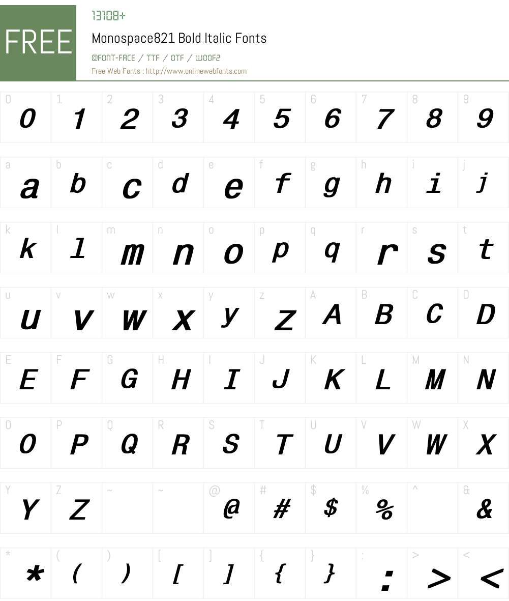 Monospace821 Font Screenshots