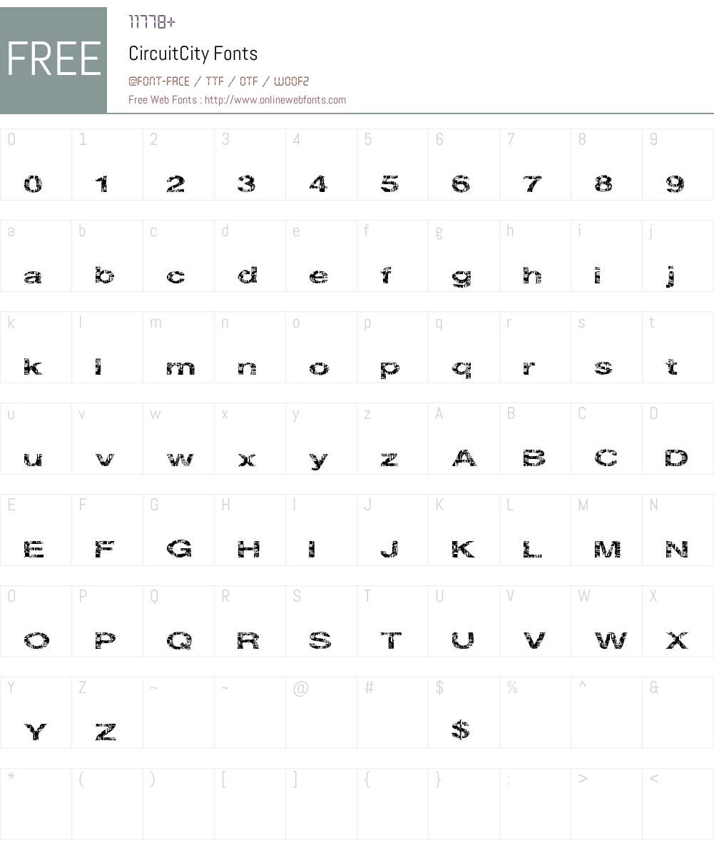 CircuitCity Font Screenshots