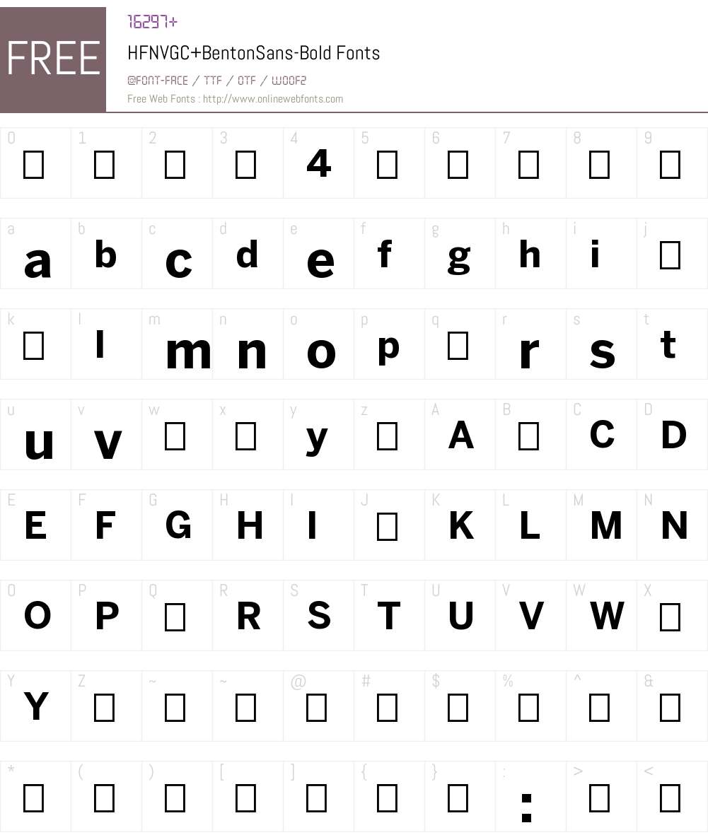 HFNVGC+BentonSans-Bold Font Screenshots