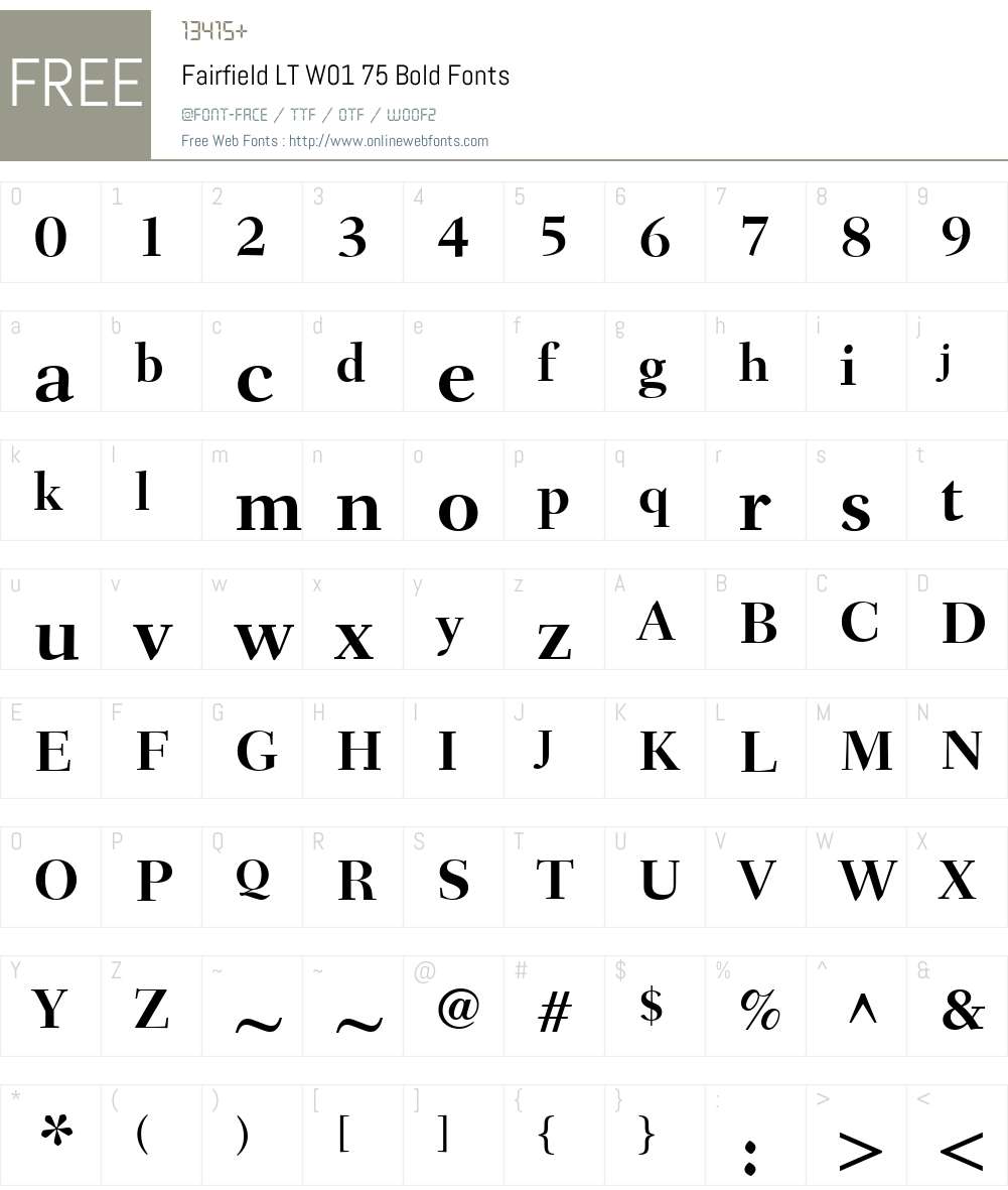 FairfieldLTW01-75Bold Font Screenshots
