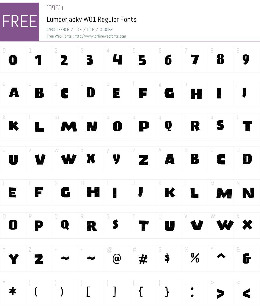 LumberjackyW01-Regular Font Screenshots