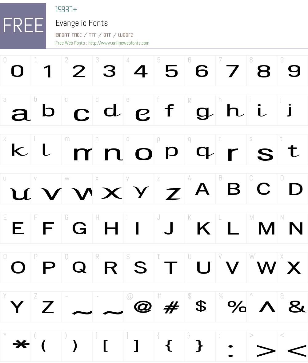Evangelic Font Screenshots