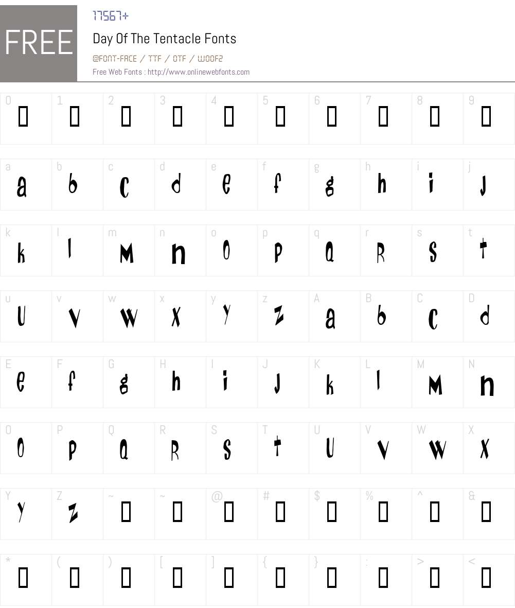 Day Of The Tentacle Font Screenshots