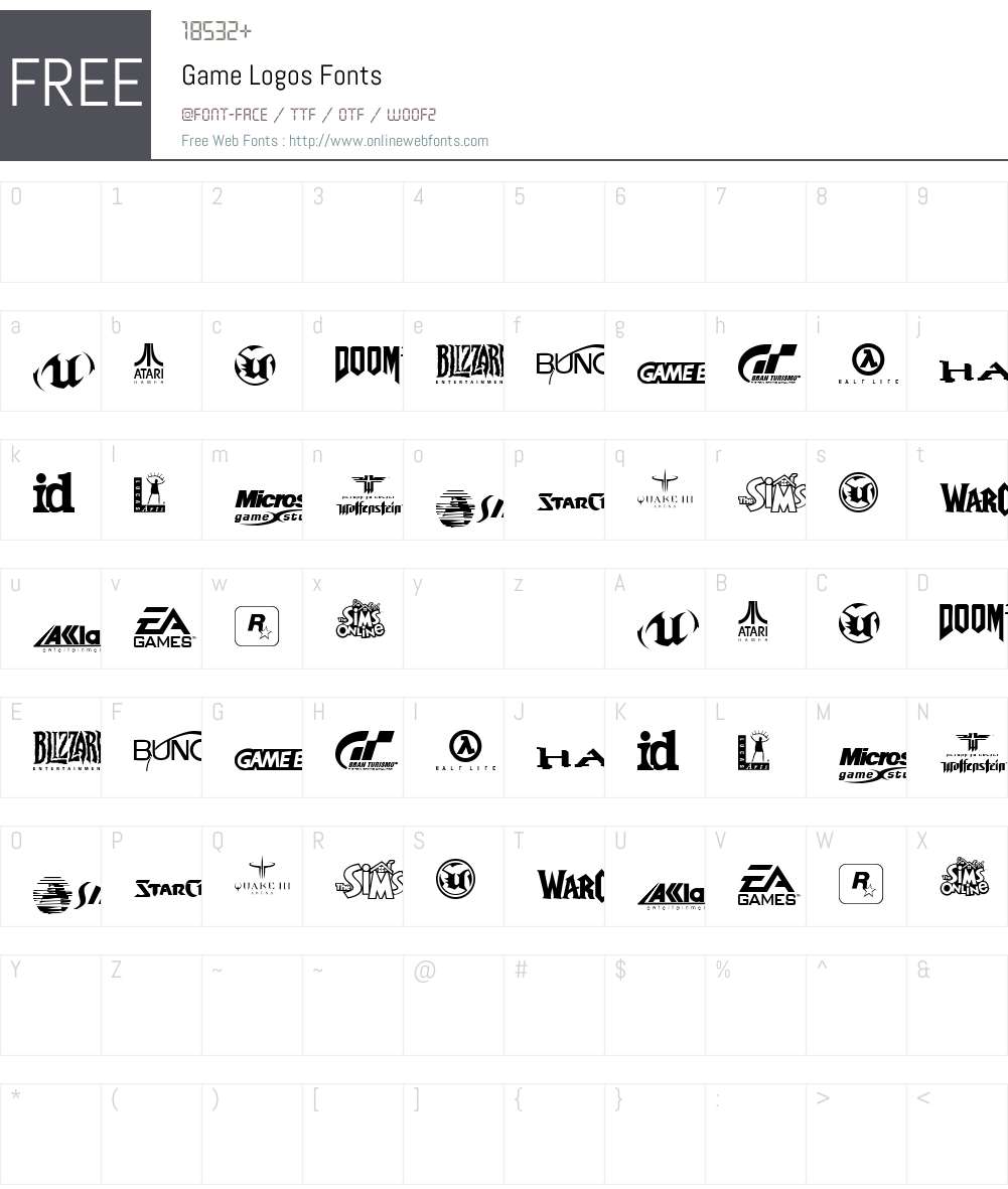 Game Logos Font Screenshots