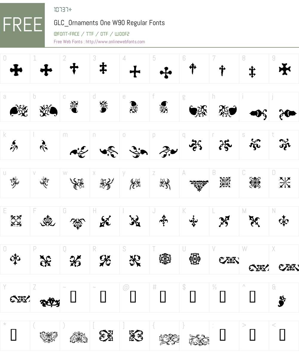 GLC_Ornaments One Font Screenshots