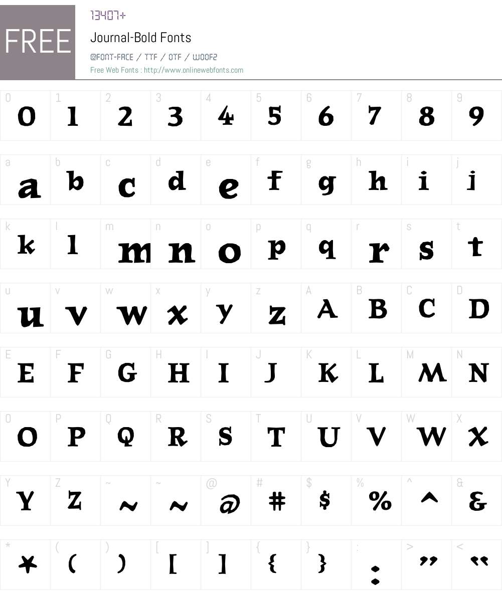 Journal Font Screenshots