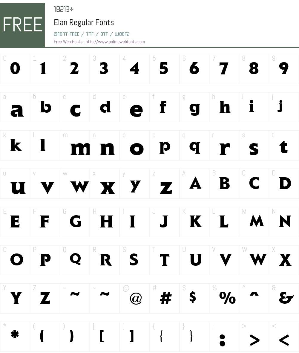Elan Font Screenshots