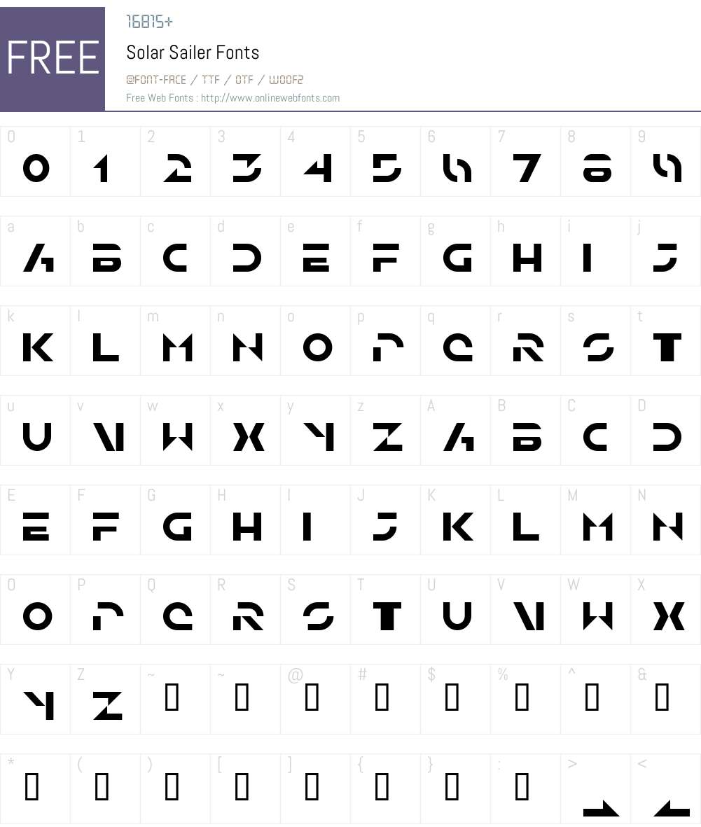 Solar Sailer Font Screenshots