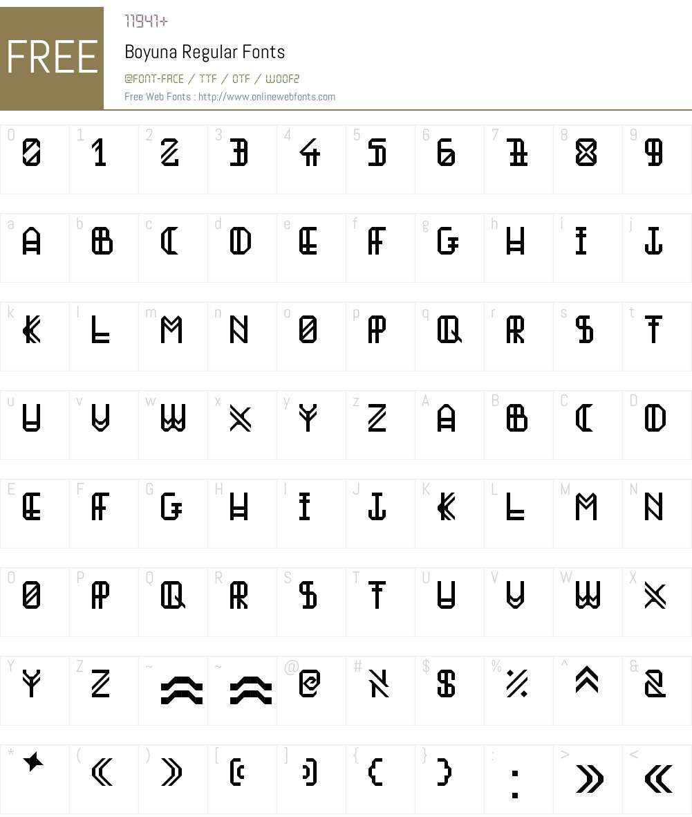 Boyuna Font Screenshots