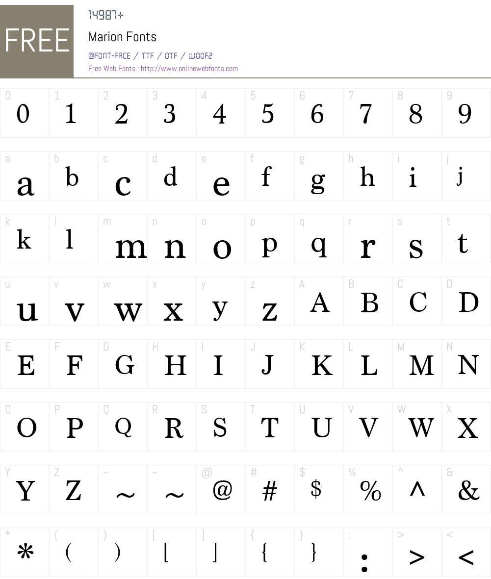 Marion Font Screenshots