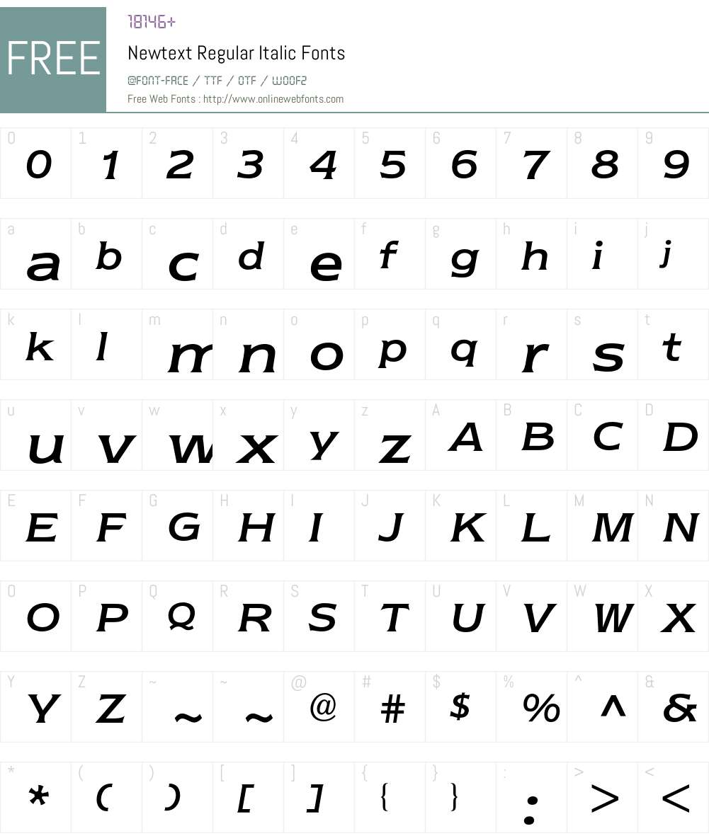 Newtext BQ Font Screenshots