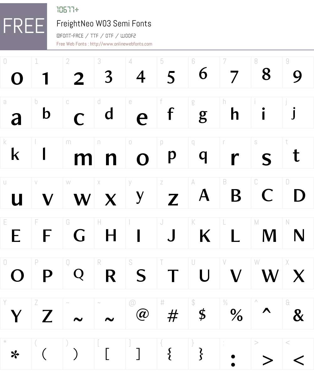 Freight Neo Pro Font Screenshots