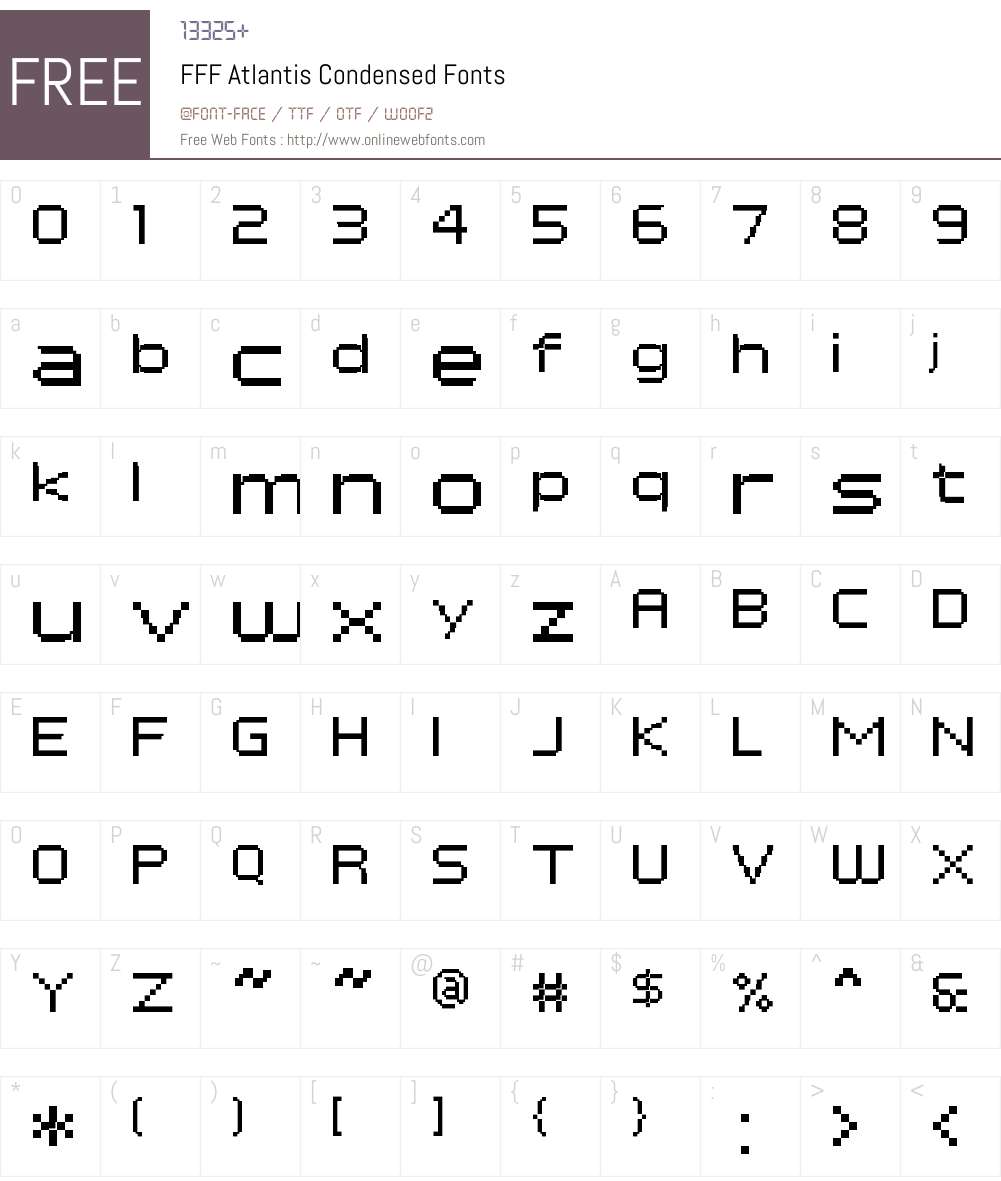 FFF Atlantis Condensed Font Screenshots