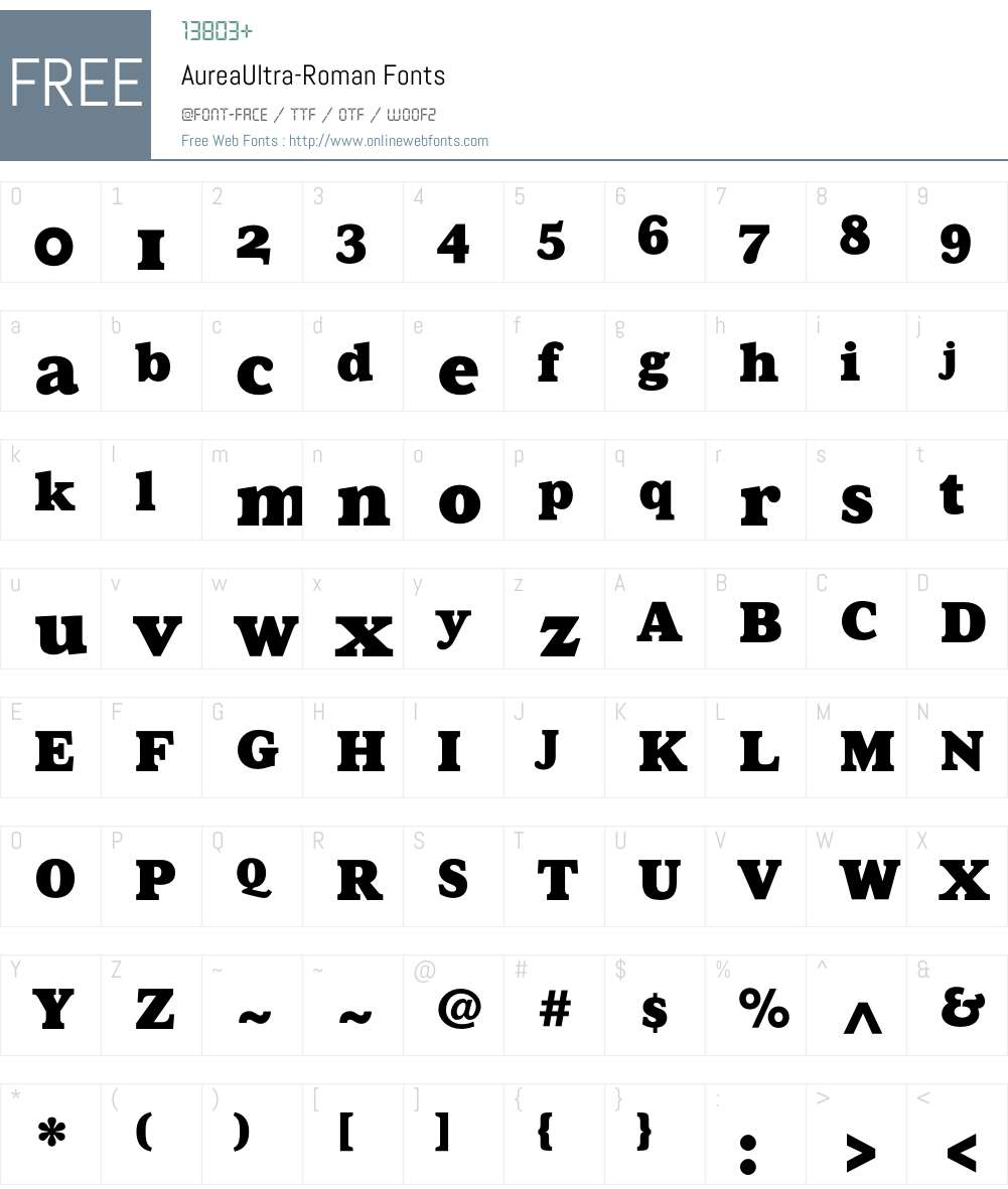 AureaUltra Font Screenshots
