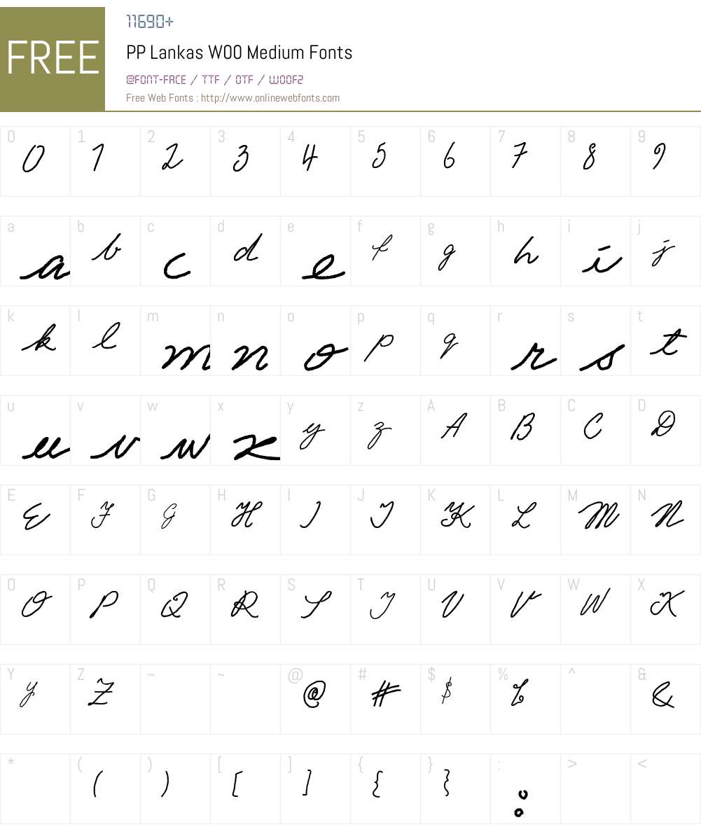 PPLankasW00-Medium Font Screenshots