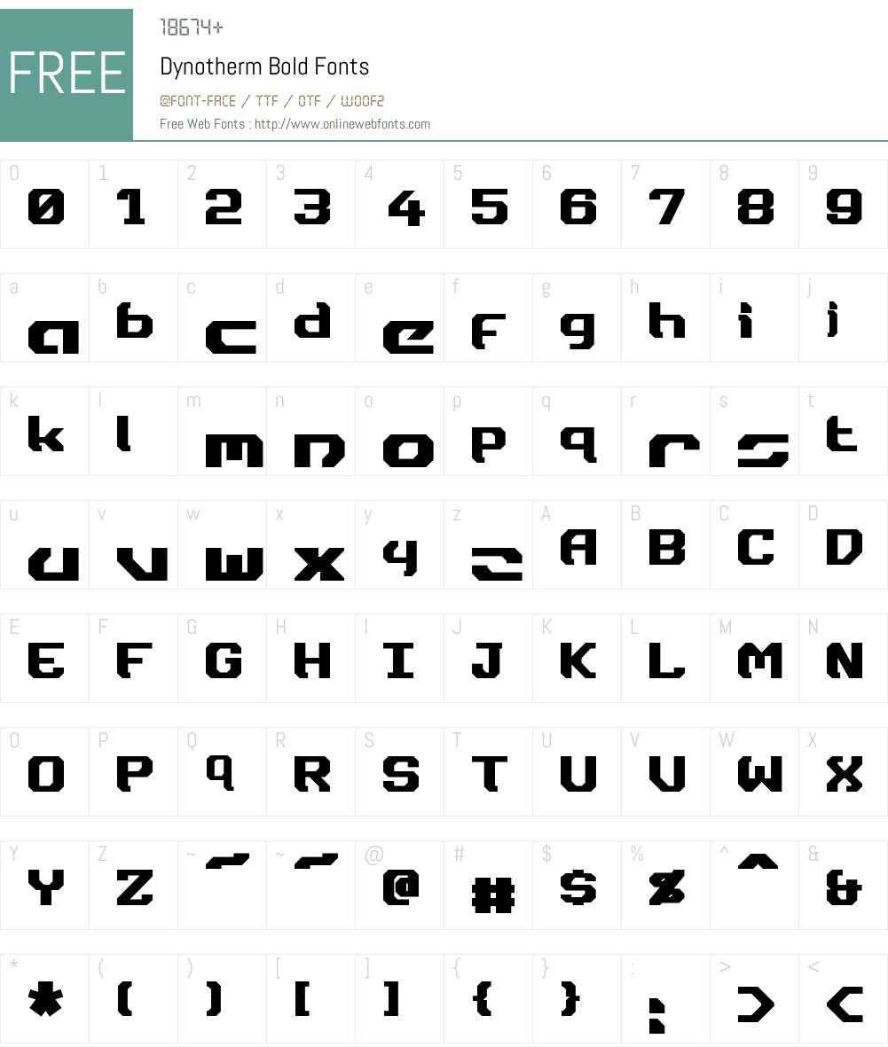 Dynotherm Font Screenshots