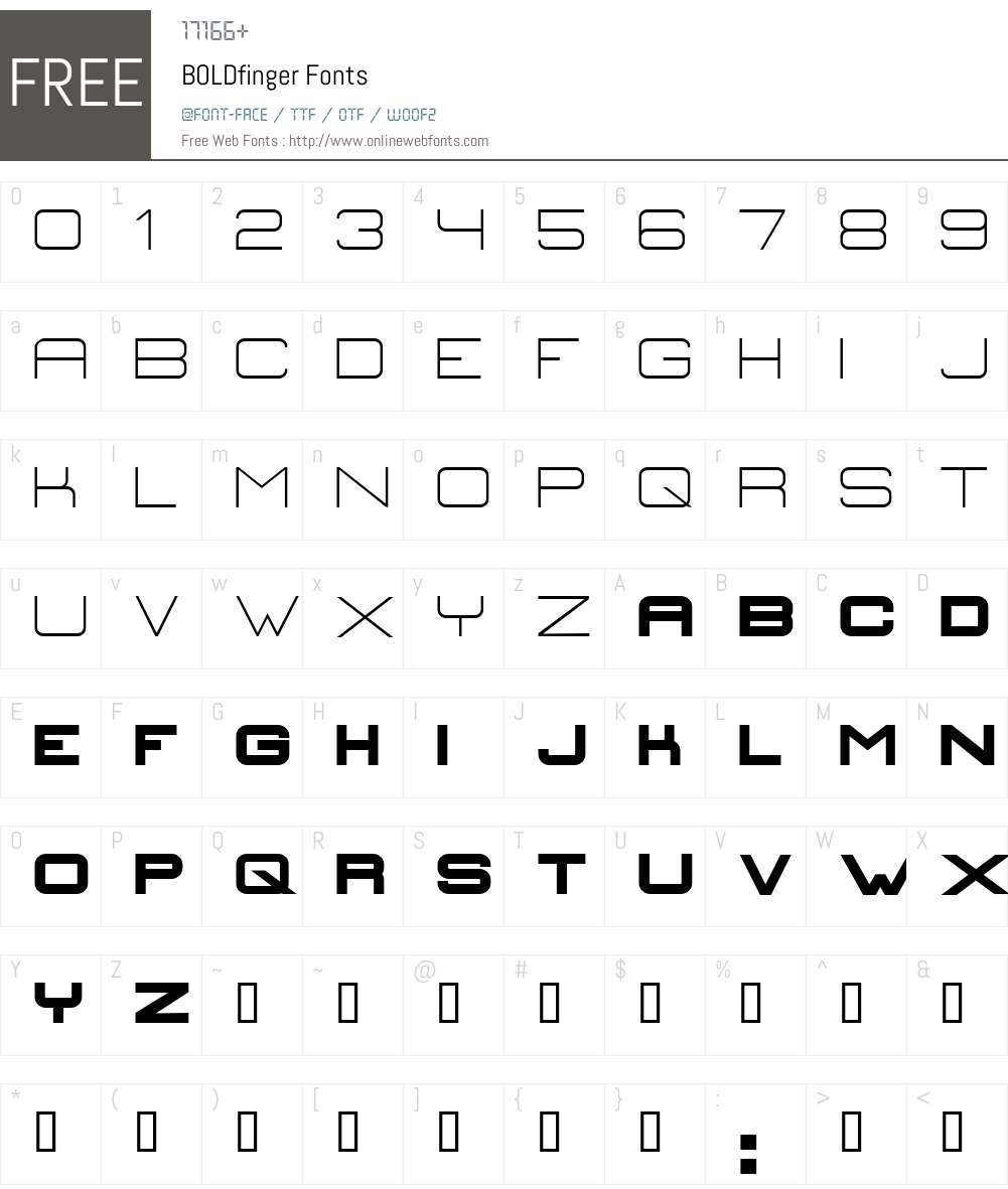 BOLDfinger Font Screenshots