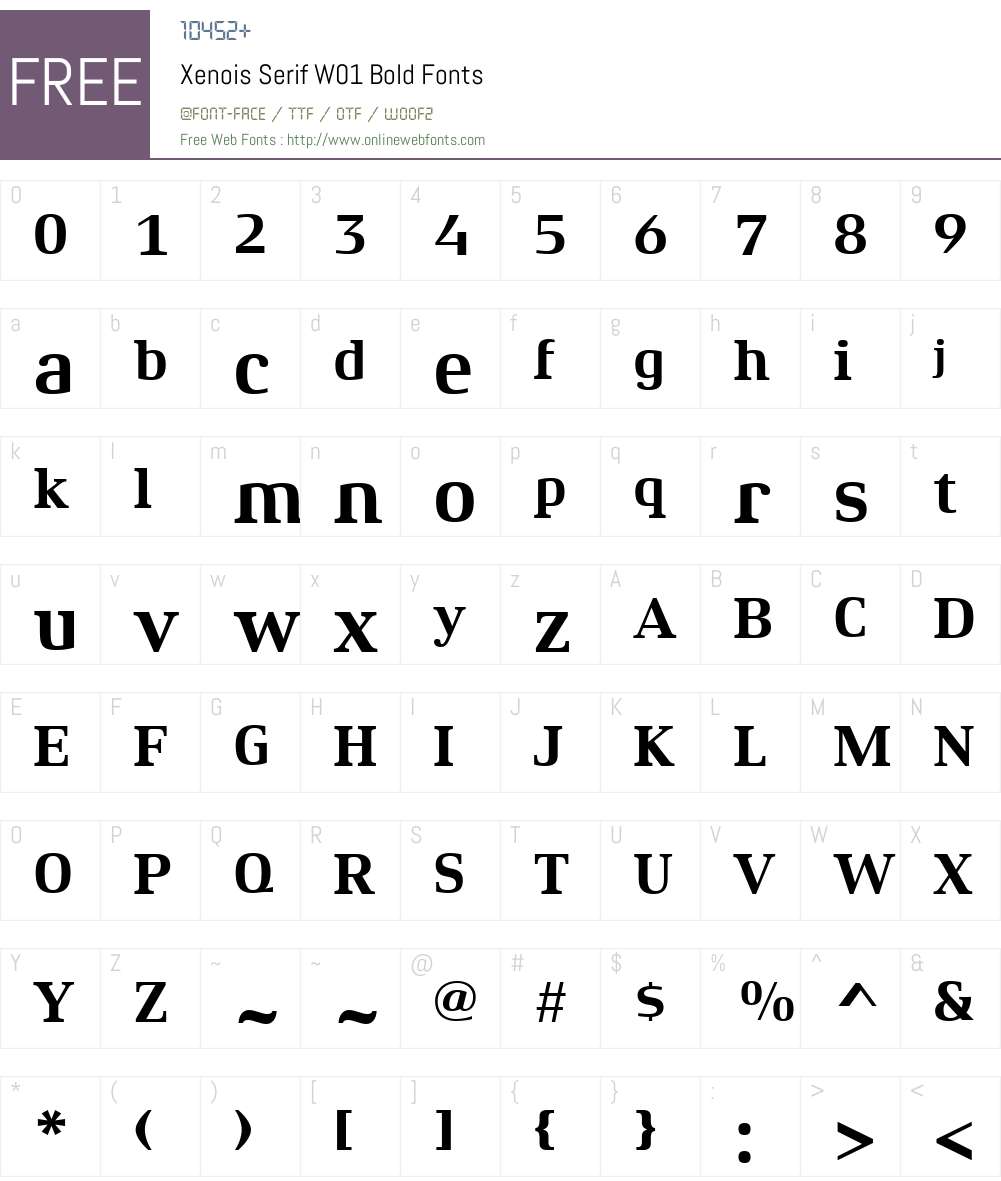 XenoisSerifW01-Bold Font Screenshots