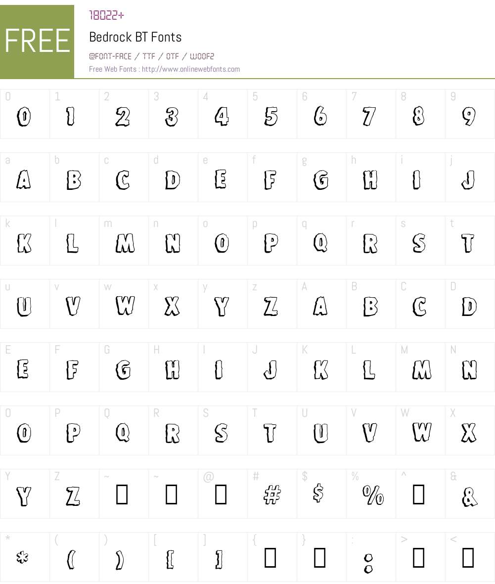 Bedrock Font Screenshots