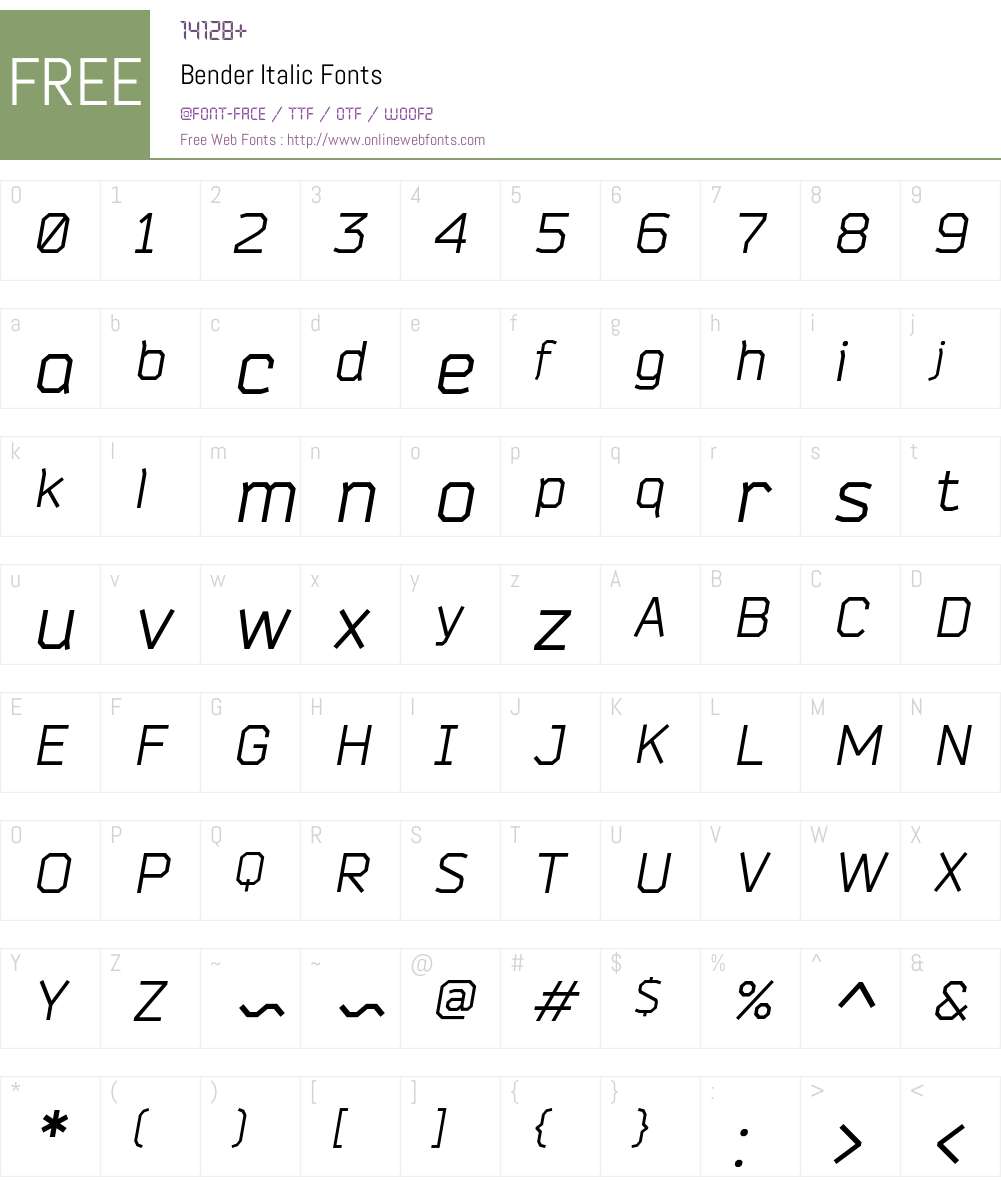 Bender Font Screenshots