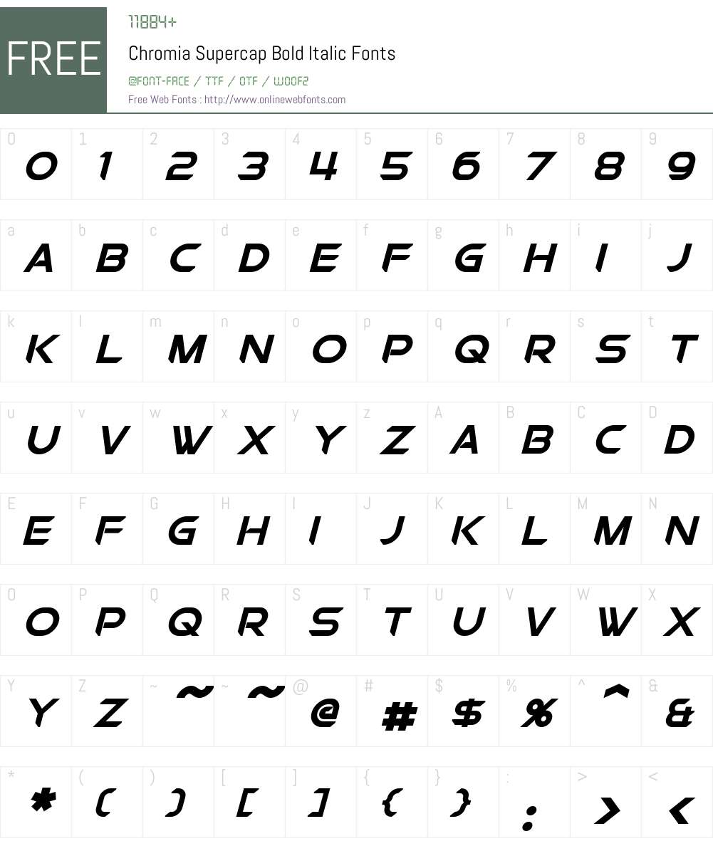 Chromia Supercap Font Screenshots