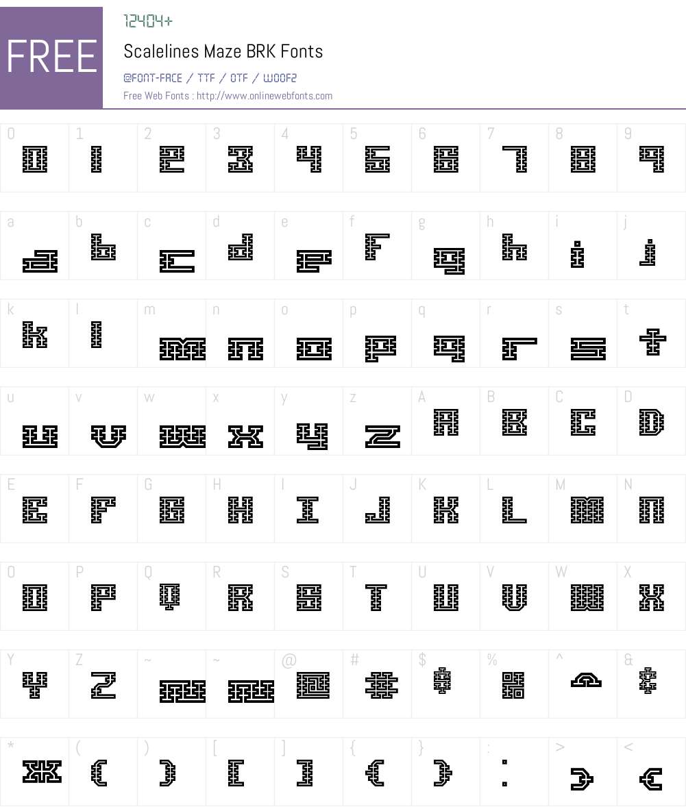 Scalelines Maze BRK Font Screenshots
