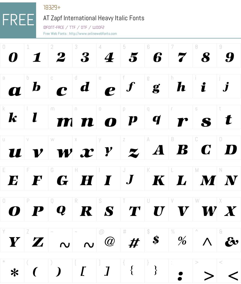 ATZapfInternational Font Screenshots