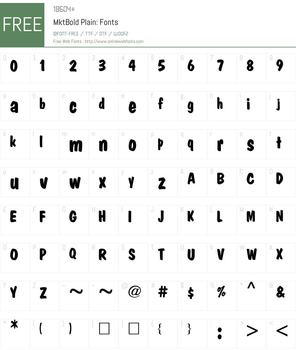 MktBold Plain: Font Screenshots
