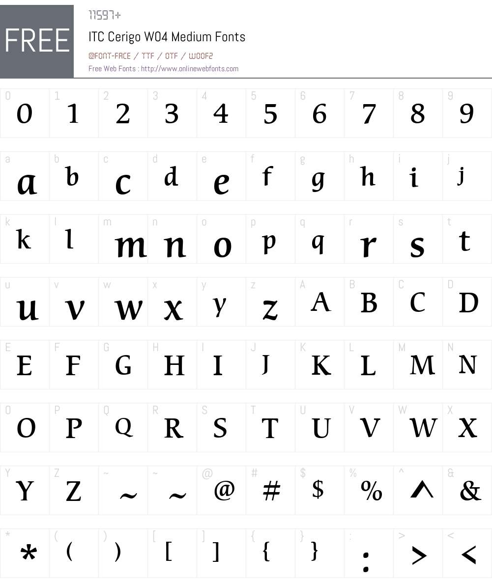 ITC Cerigo Font Screenshots