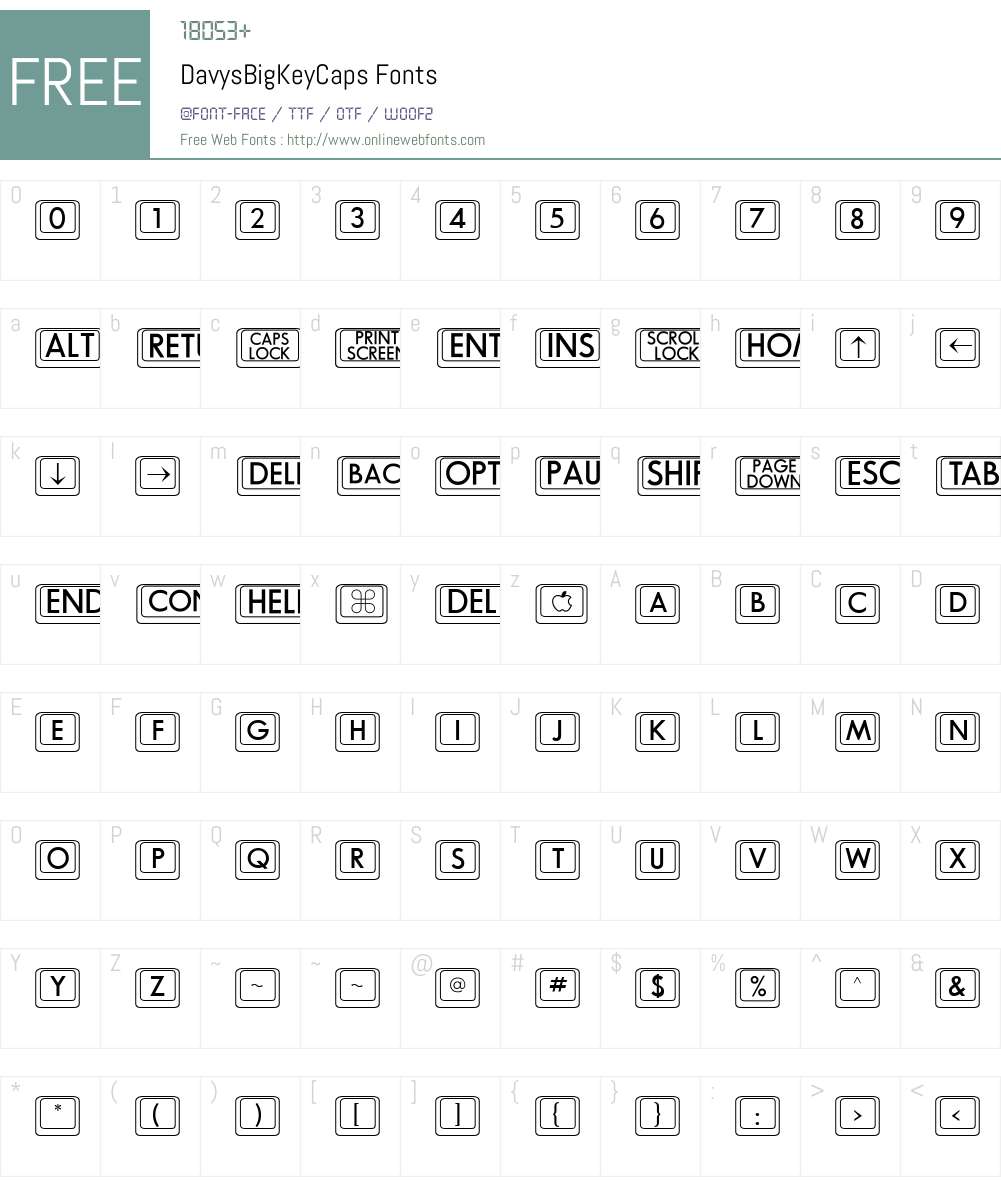 DavysBigKeyCaps Font Screenshots