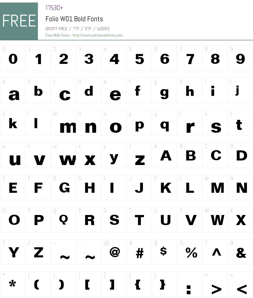 FolioW01-Bold Font Screenshots