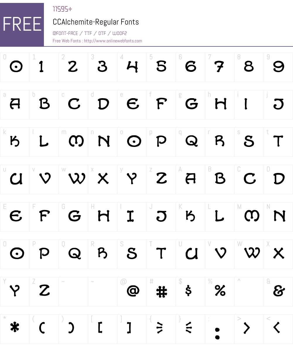 CCAlchemite Font Screenshots