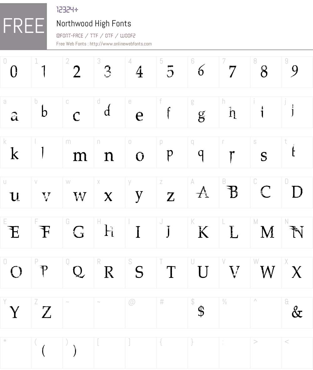 Northwood High Font Screenshots