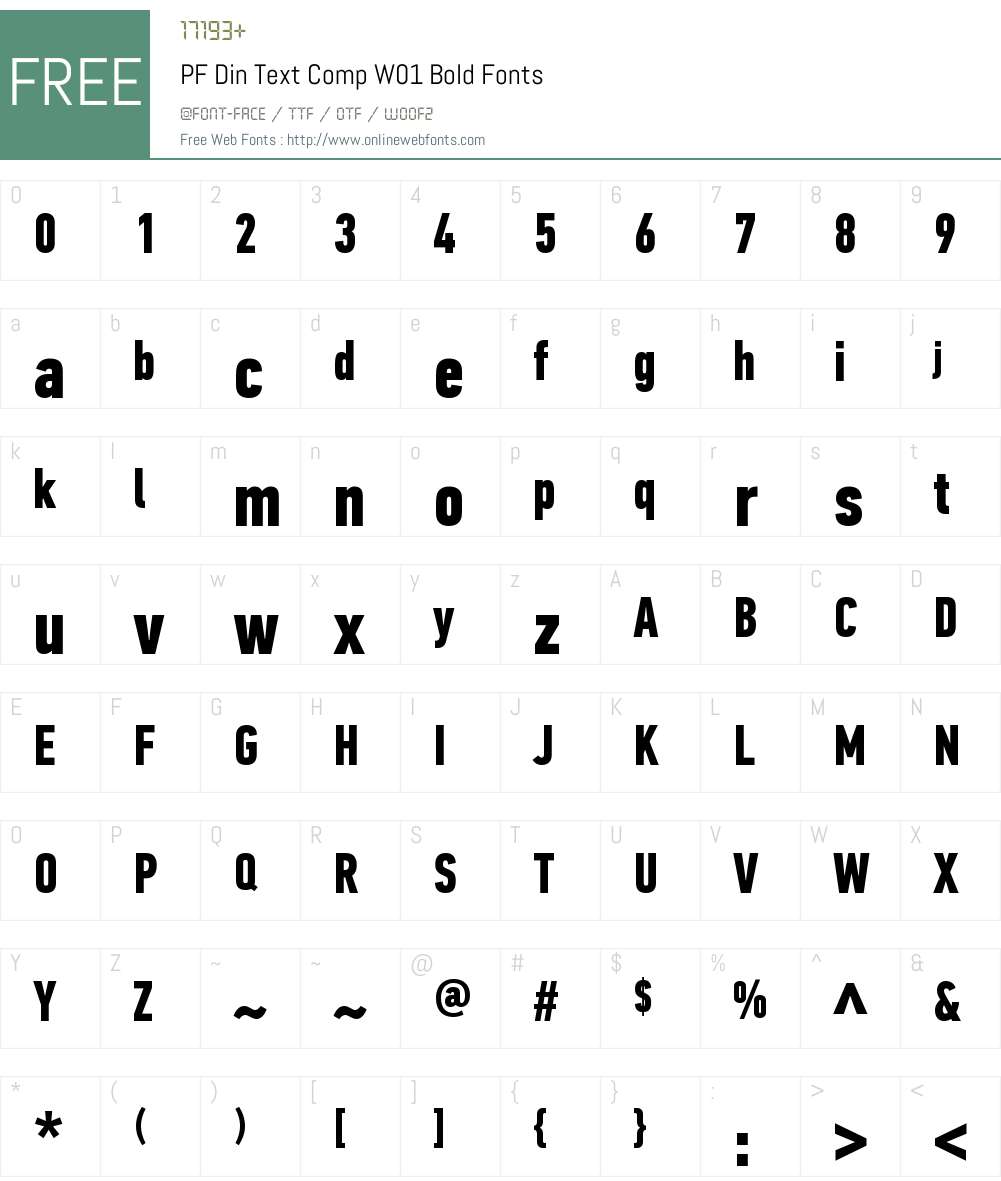 PFDinTextCompW01-Bold Font Screenshots