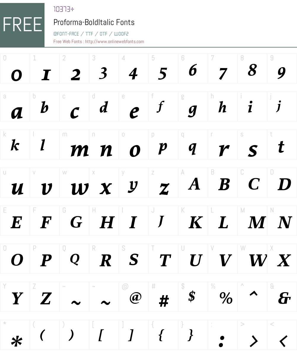 Proforma Font Screenshots