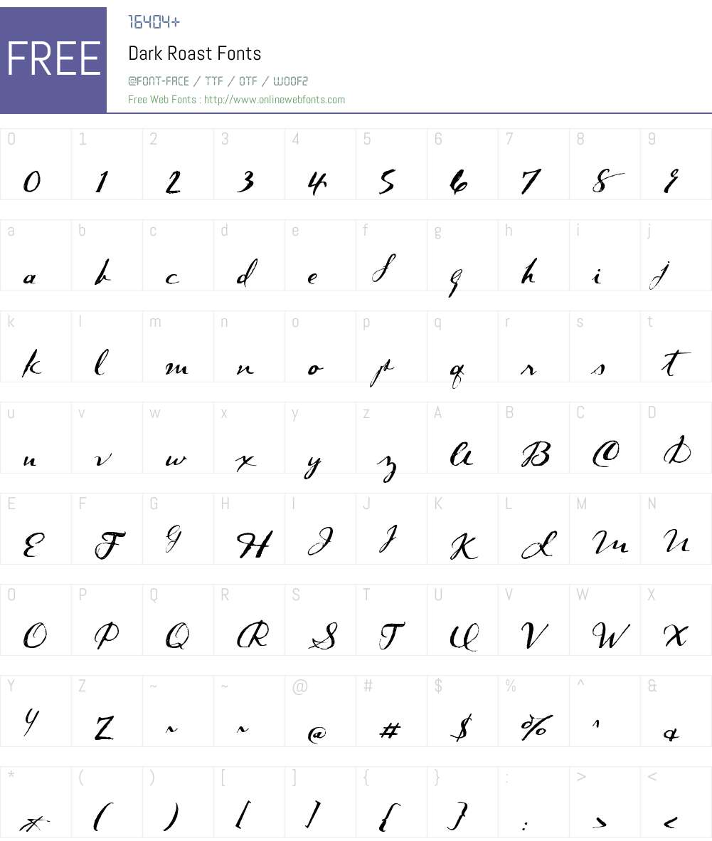 Dark Roast Font Screenshots