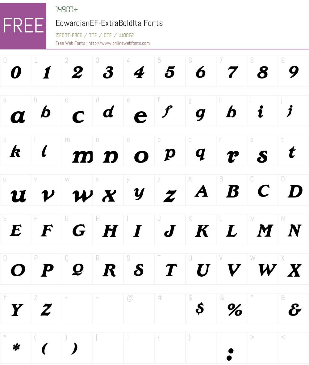 EdwardianEF Font Screenshots