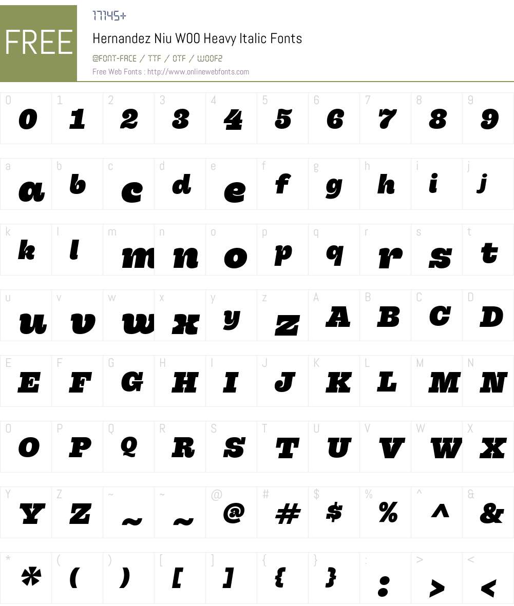 Hernandez Niu Font Screenshots