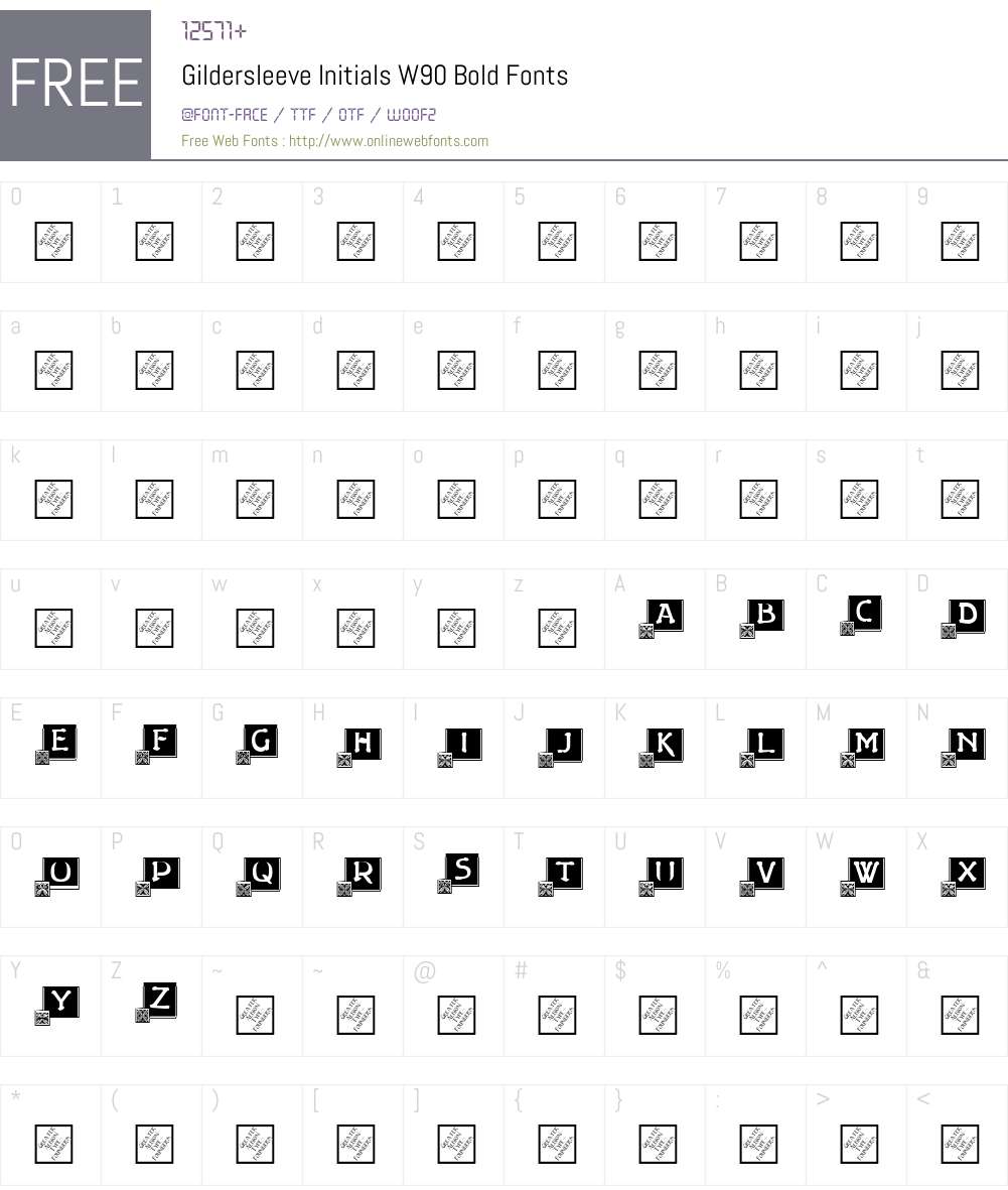 GildersleeveInitialsW90-Bd Font Screenshots