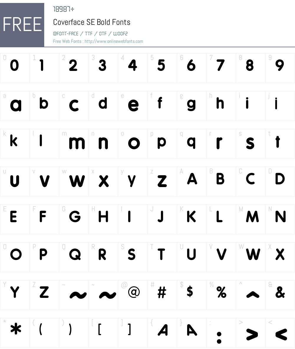 Coverface SE Font Screenshots
