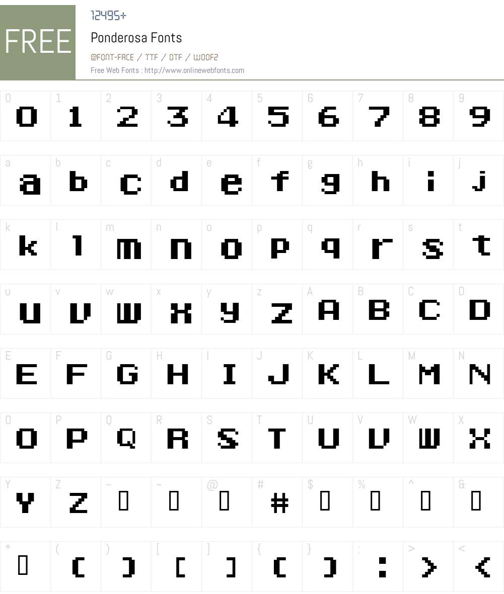 Ponderosa Font Screenshots