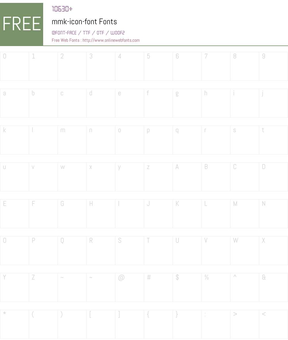 mmk-icon-font Font Screenshots