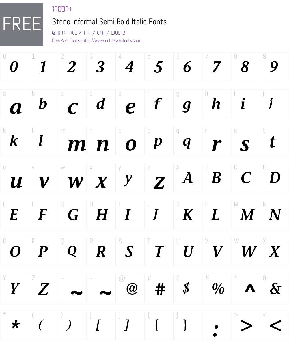 Stone Informal BQ Font Screenshots