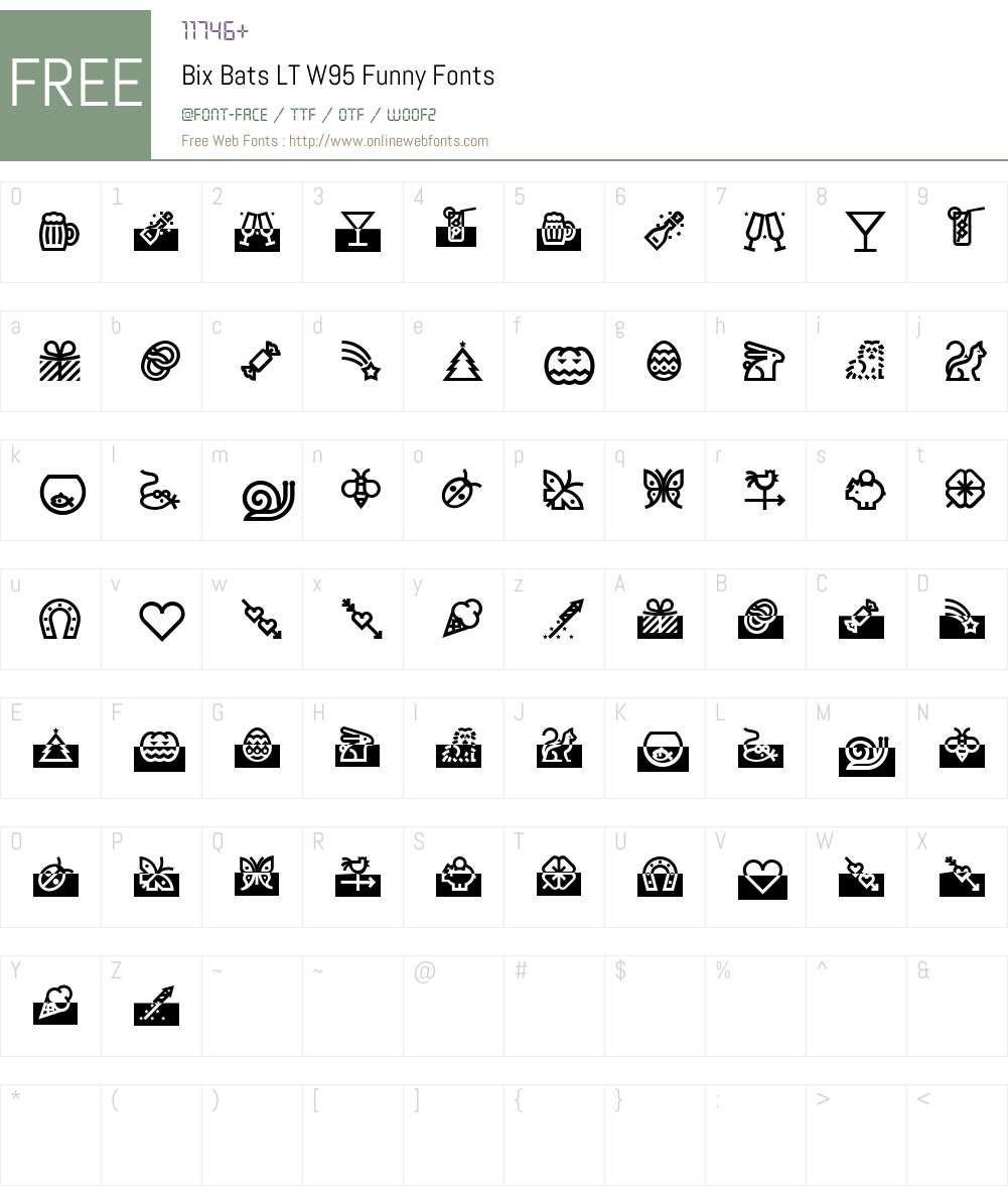 BixBatsLTW95-Funny Font Screenshots