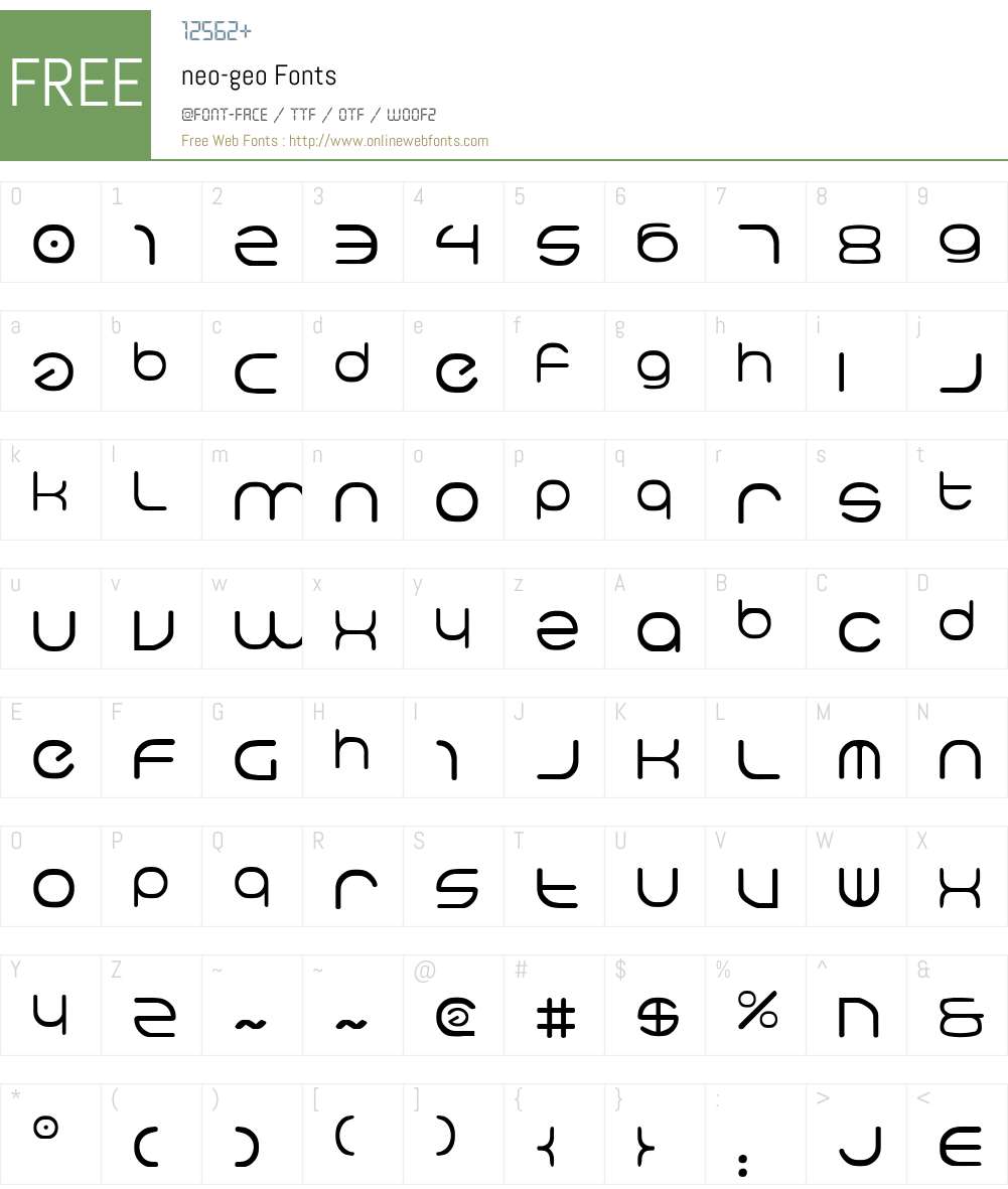 neo-geo Font Screenshots