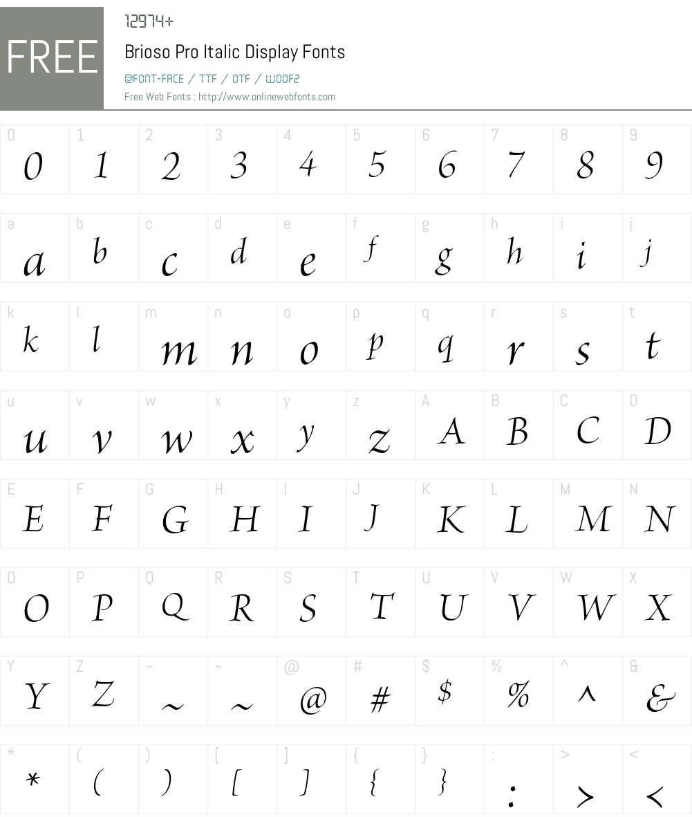 Brioso Pro Font Screenshots