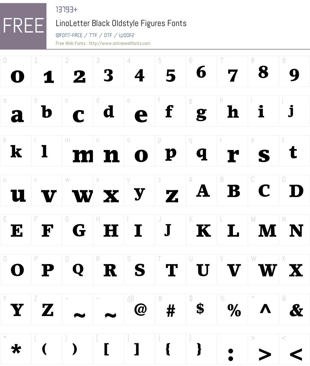 LinoLetter Font Screenshots