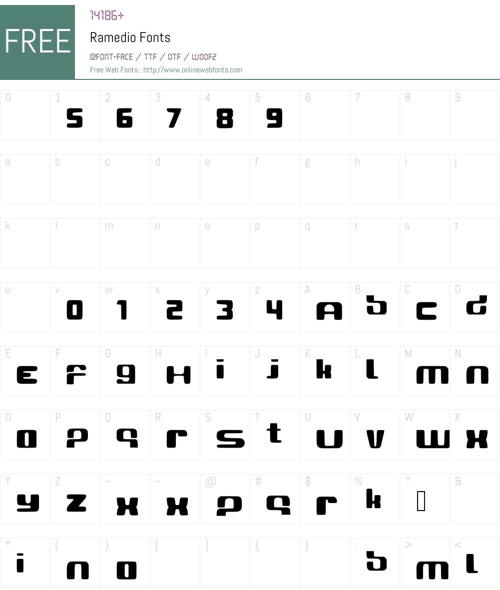 Ramedio Font Screenshots