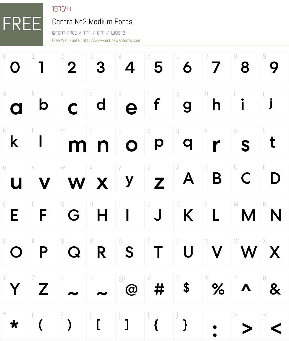 Centra No2 Medium Font Screenshots
