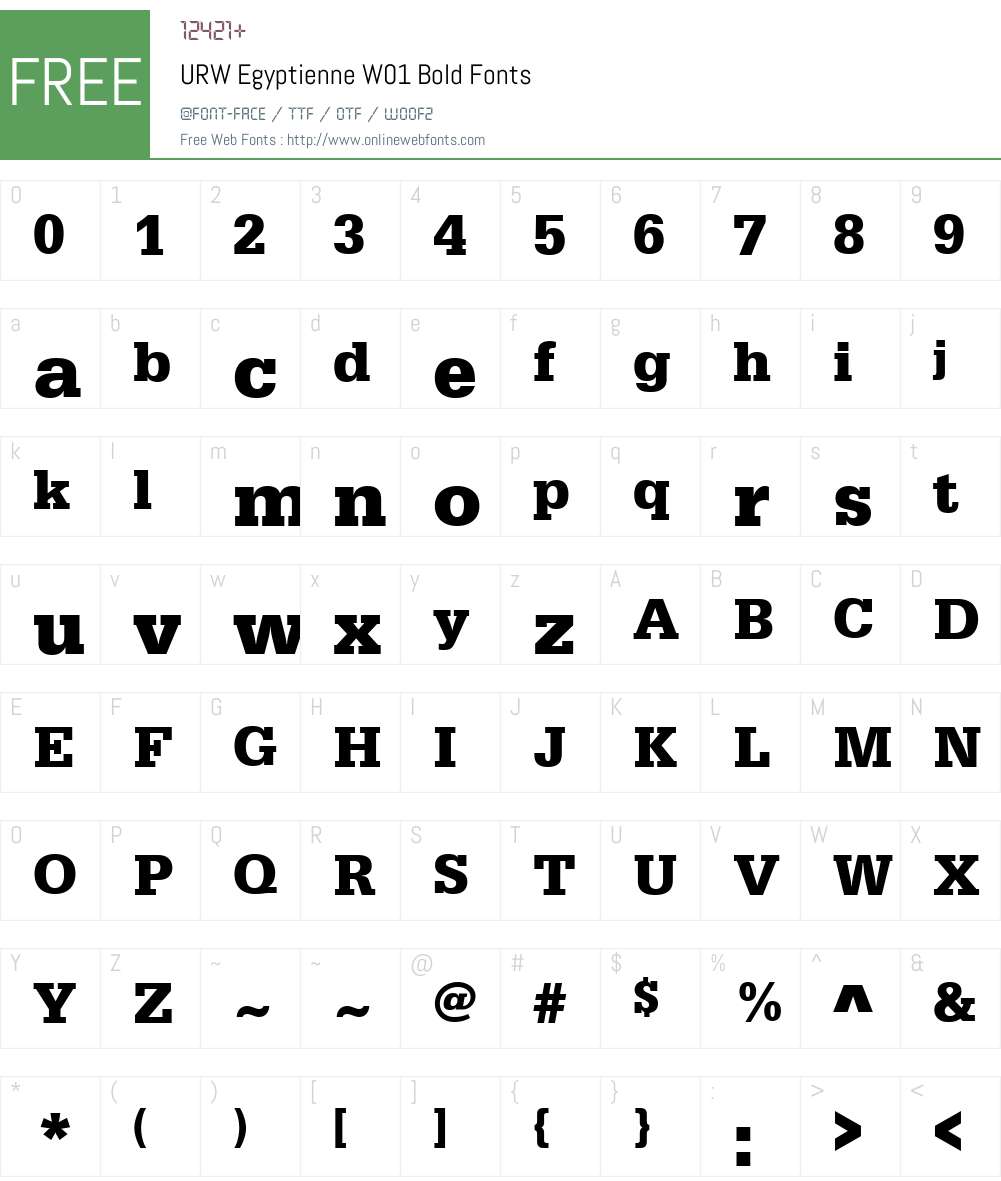 URWEgyptienneW01-Bold Font Screenshots